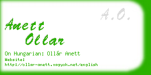 anett ollar business card